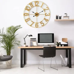 Sorbus Large Wall Clock - 24-inch Decorative Numeral Wall Clock - Battery Operated Analog - Living Room and Kitchen Décor