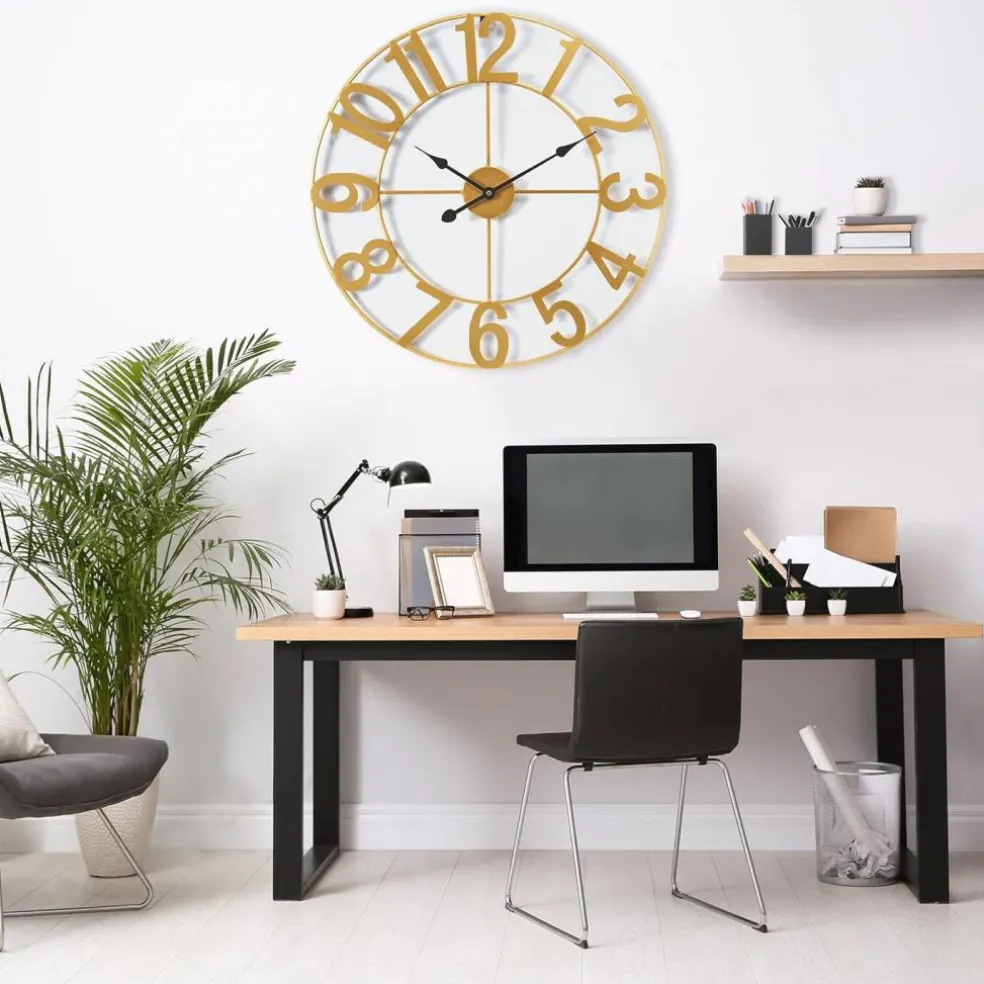 Sorbus Large Wall Clock - 24-inch Decorative Numeral Wall Clock - Battery Operated Analog - Living Room and Kitchen Décor