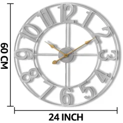 Sorbus Large Wall Clock - 24-inch Decorative Numeral Wall Clock - Battery Operated Analog - Living Room and Kitchen Décor
