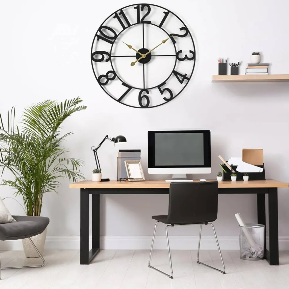 Sorbus Large Wall Clock - 24-inch Decorative Numeral Wall Clock - Battery Operated Analog - Living Room and Kitchen Décor