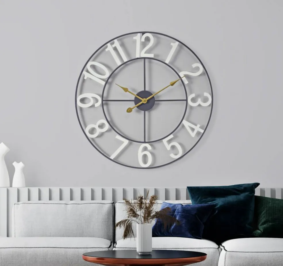 Sorbus Large Wall Clock - 24-inch Decorative Numeral Wall Clock - Battery Operated Analog - Living Room and Kitchen Décor