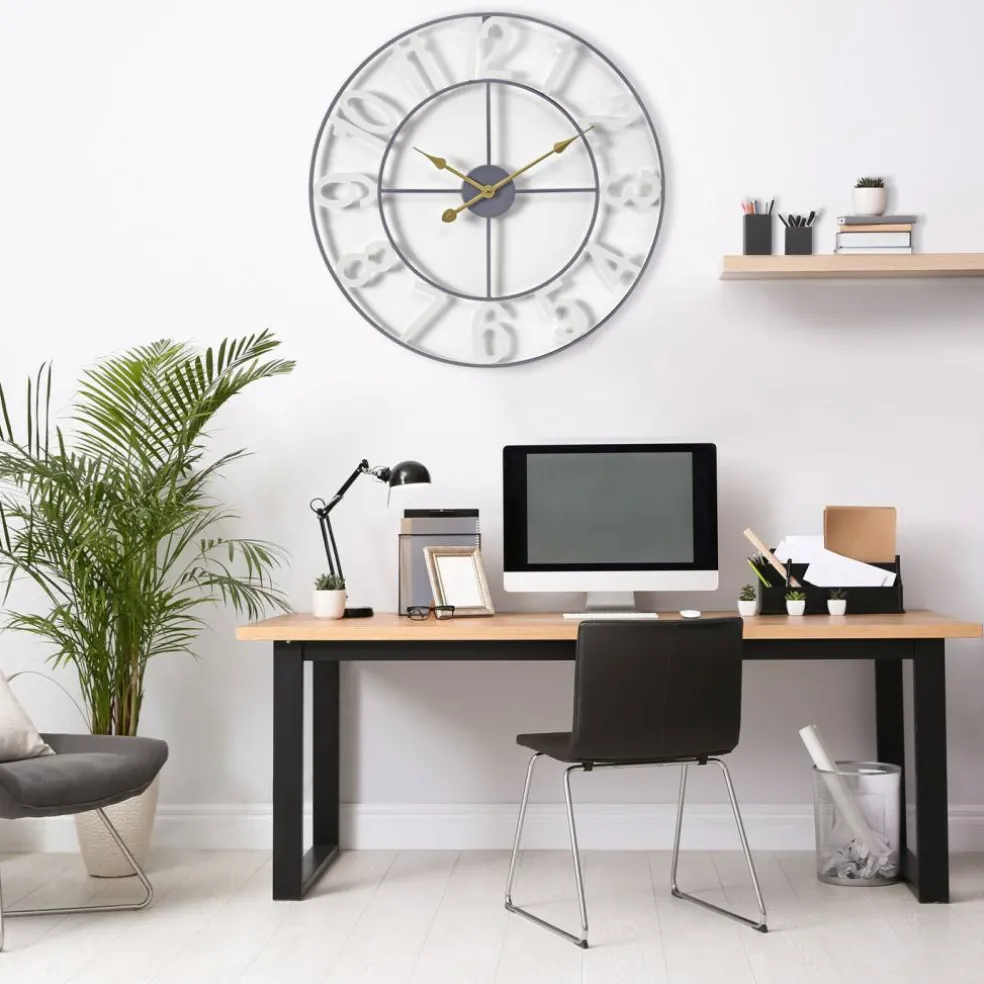 Sorbus Large Wall Clock - 24-inch Decorative Numeral Wall Clock - Battery Operated Analog - Living Room and Kitchen Décor
