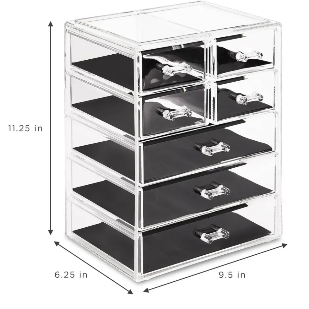 Sorbus Makeup & Jewelry Storage Case with 3 Large & 4 Small Drawers