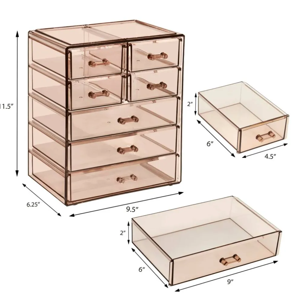 Sorbus Makeup & Jewelry Storage Case with 3 Large & 4 Small Drawers