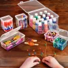 Sorbus 6-Piece Hardware Storage Container Set with Built in Lids - Stackable Organizational Tool Storage - Screws, Bolts, Nails and More