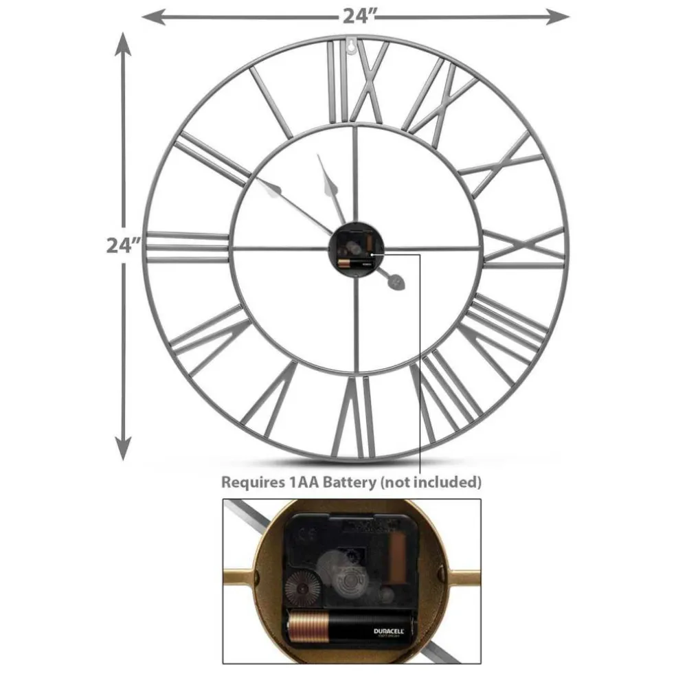 Sorbus® 24" Round Oversized Wall Clock