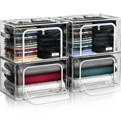 Sorbus Stackable & Foldable Clear Plastic Storage Bags