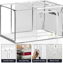 Sorbus Stackable & Foldable Clear Plastic Storage Bags