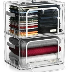 Sorbus Stackable & Foldable Clear Plastic Storage Bags