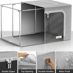 Sorbus Storage Bins 3 Pack- Container Organizer Set with Window & Handles