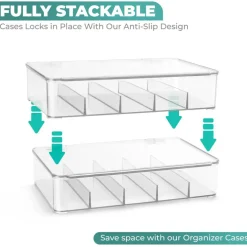 Sorbus Sunglasses Organizer - Plastic Stackable Eyeglass Storage and Display Case for Multiple Glasses with Lid (1 Pack)