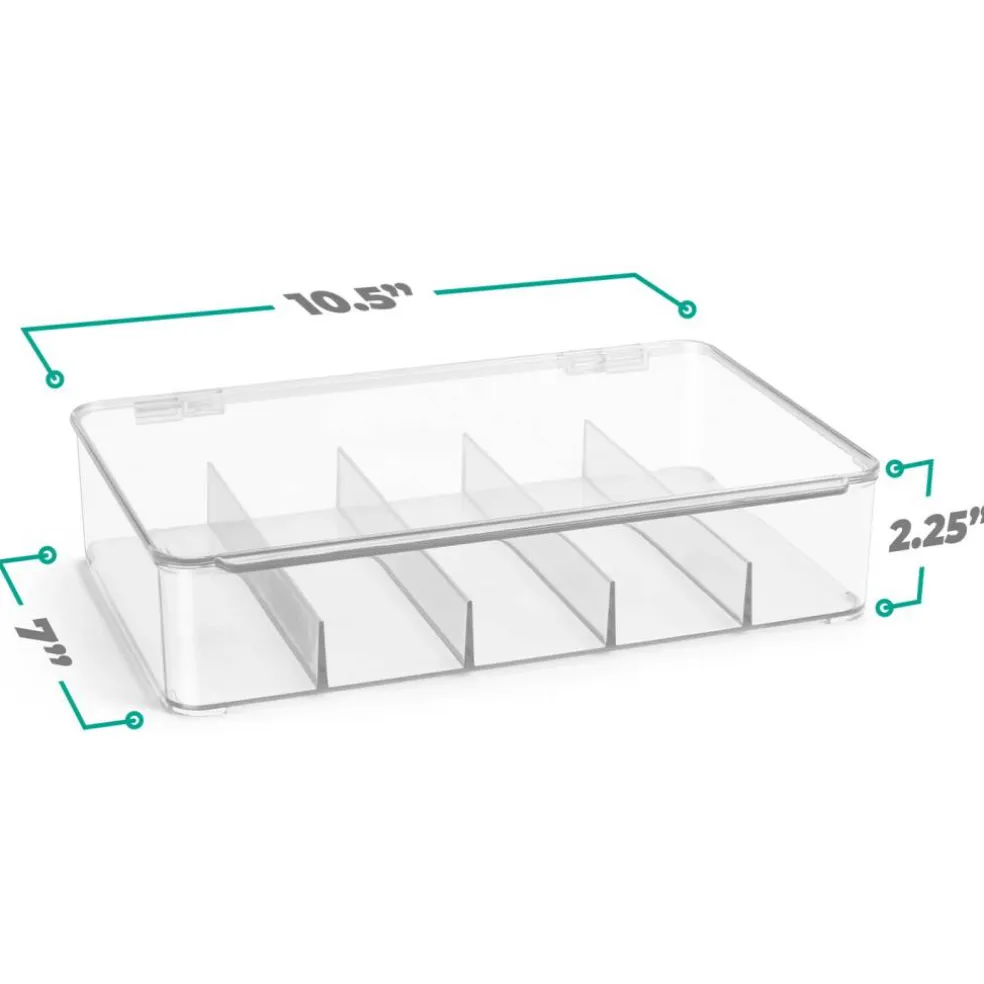 Sorbus Sunglasses Organizer - Plastic Stackable Eyeglass Storage and Display Case for Multiple Glasses with Lid (1 Pack)