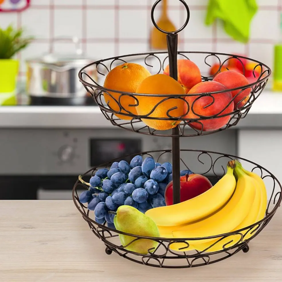 Sorbus 2-tier Countertop Basket Bronze