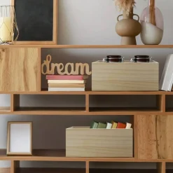 Sorbus Unfinished Wood Crates - Organizer Bins, Wooden Box for Pantry Organizer Storage, Closet, Arts & Crafts, Cabinet Organizers, Containers for Organizing (2 Pack)