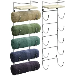 Sorbus Wall Mounted Towel Rack with Shelf