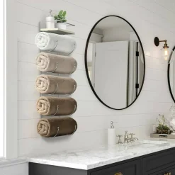 Sorbus Wall Mounted Towel Rack with Shelf