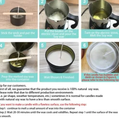 Soy Wax Candle Making Kit Supplies With Wax Melter, Natural Candle Wax For Candle Making, DIY Art&Crafts Kit for Adults,Beginner, Including 2lbs Soy Wax Flakes, Electric Stove,CandleWick,Melting Pot
