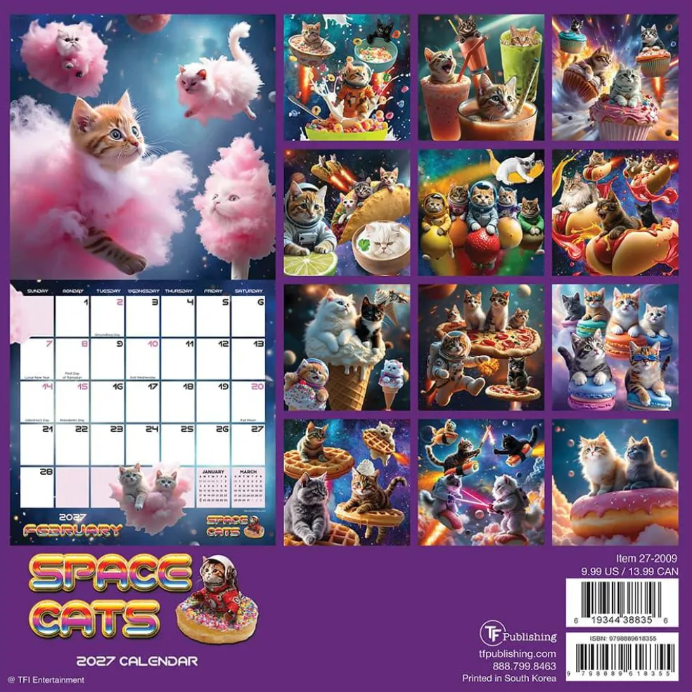 2027 Space Cats Mini Calendar