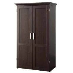 Space-Saving Armoire with Drop Leaf Desk and Adjustable Shelves for Home Office or Crafting