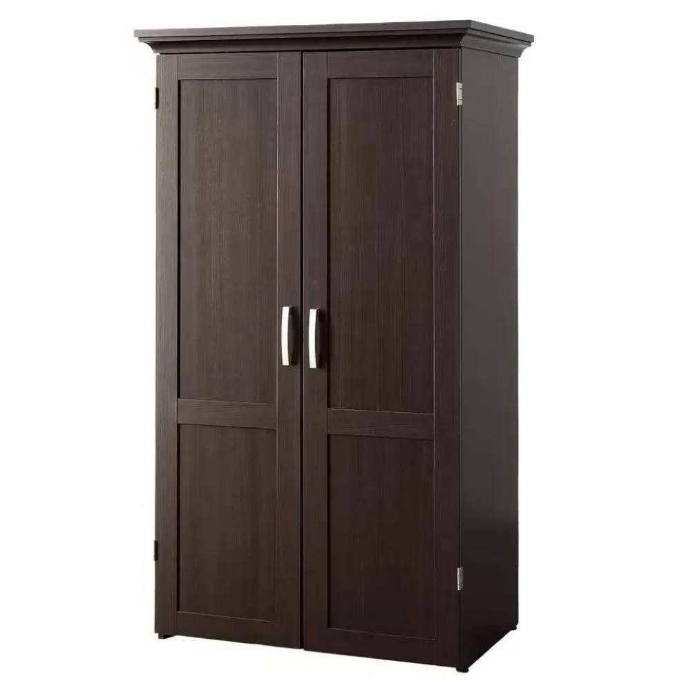 Space-Saving Armoire with Drop Leaf Desk and Adjustable Shelves for Home Office or Crafting