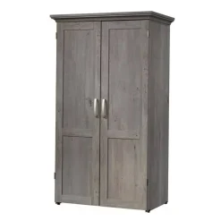 Space-Saving Armoire with Drop Leaf Desk and Adjustable Shelves for Home Office or Crafting