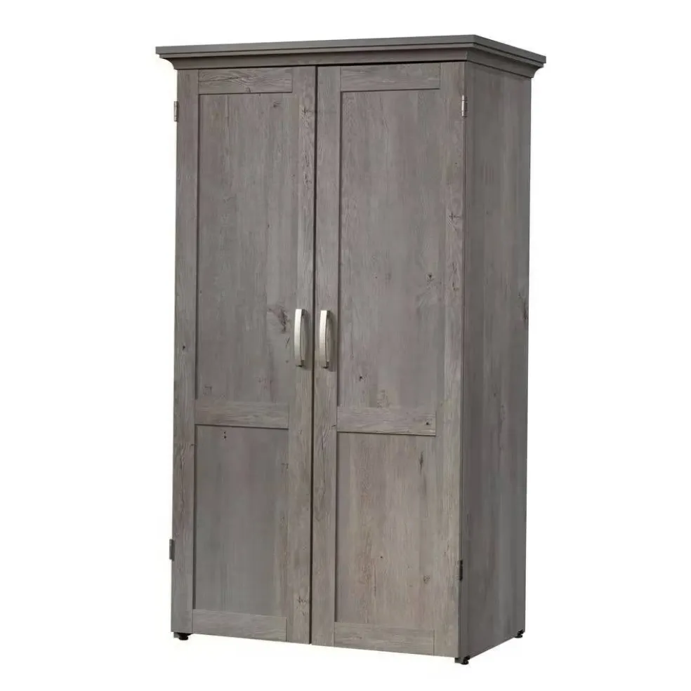 Space-Saving Armoire with Drop Leaf Desk and Adjustable Shelves for Home Office or Crafting
