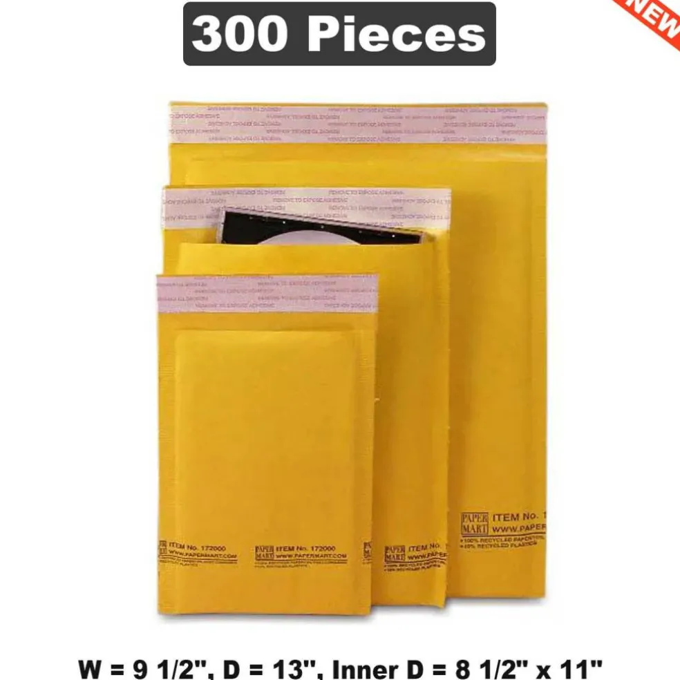 Spacious Shipping & Packing Boxes W 9 1/2", D 13", Inner Dimensions: 8 1/2" x 11"