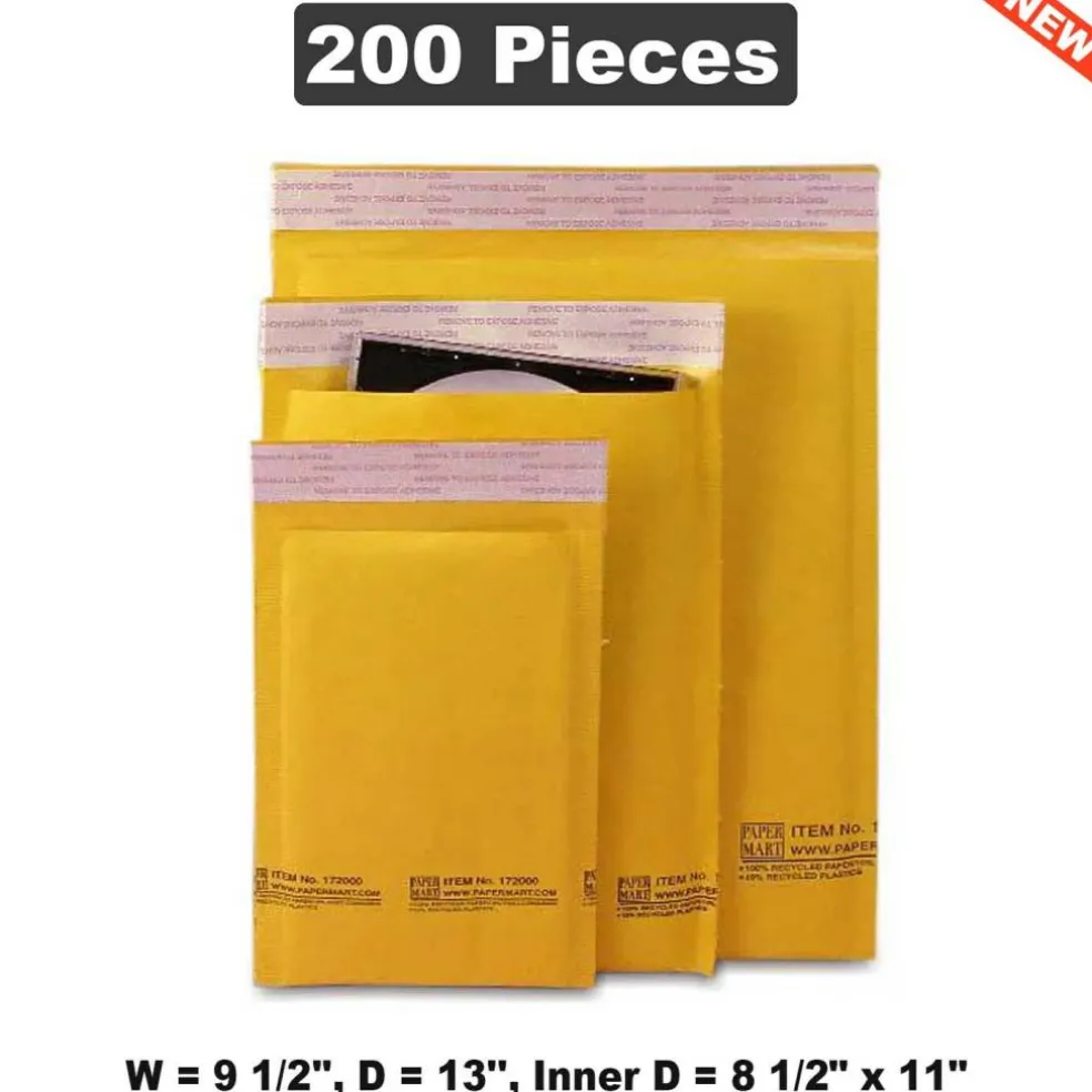 Spacious Shipping & Packing Boxes W 9 1/2", D 13", Inner Dimensions: 8 1/2" x 11"