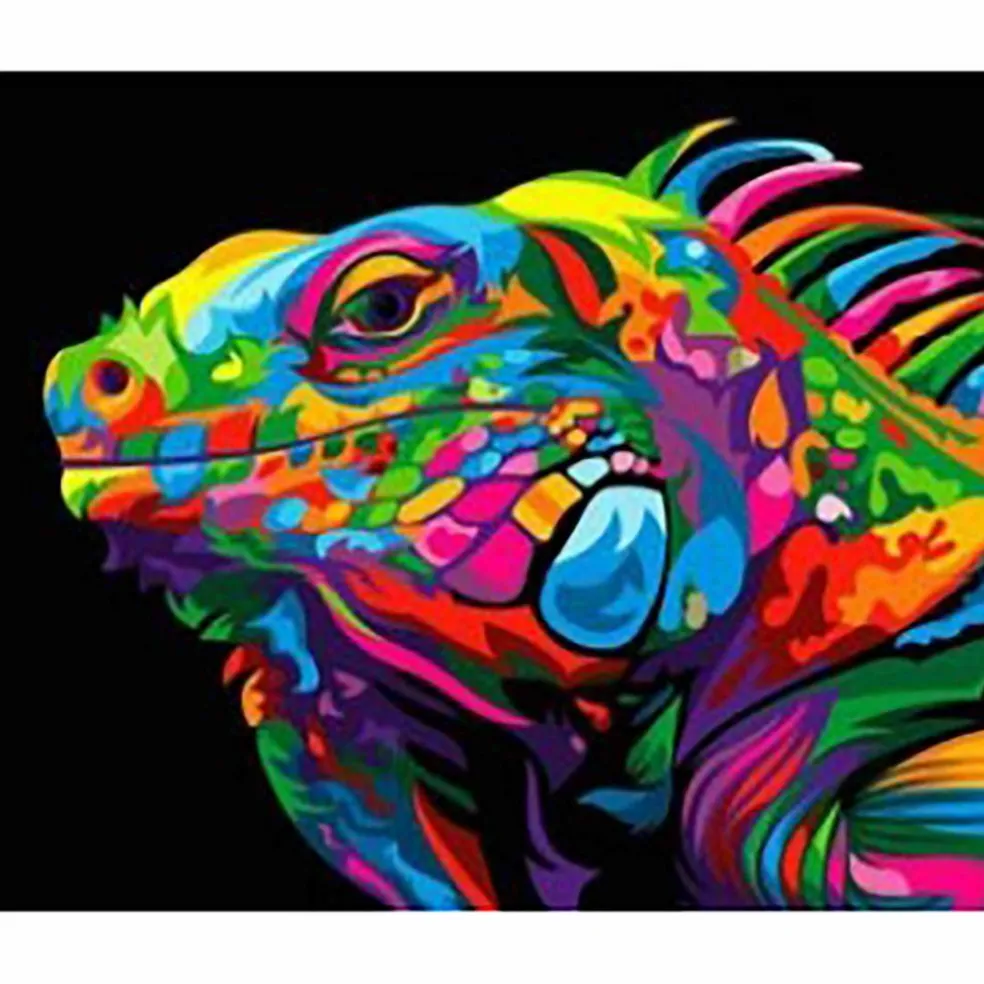 Sparkly Selections Colorful Iguana Diamond Painting Kit, Round Diamonds