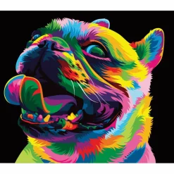 Sparkly Selections Colorful Pug Diamond Painting Kit, Round Diamonds