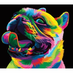 Sparkly Selections Colorful Pug Diamond Painting Kit, Round Diamonds
