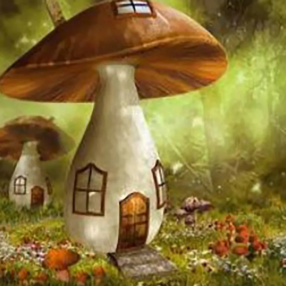 Sparkly Selections Mushroom House Diamond Painting Kit, Round Diamonds