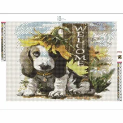 Sparkly Selections Welcome Puppy Diamond Painting Kit, Round Diamonds