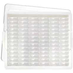 Sparkly Selections White Diamond Storage Box with 78 Compartment Bottles