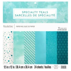 Specialty Teals Paper Pad by Recollections™, 12" x 12"