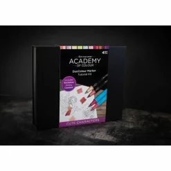 Spectrum Noir™ Academy of Colour DuoColour Markers 18 Color Cute Characters Tutorial Kit