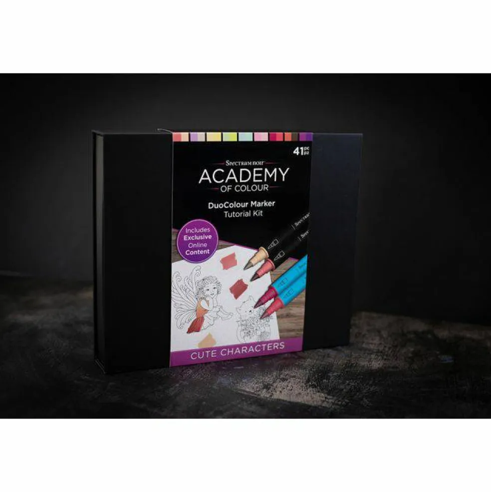 Spectrum Noir™ Academy of Colour DuoColour Markers 18 Color Cute Characters Tutorial Kit