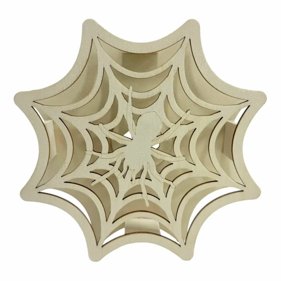 7" Spider in Web DIY LED Wood Décor by Make Market®