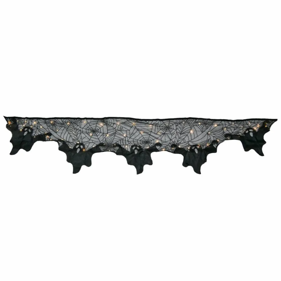 96" Spiderweb & Ghosts LED Lighted Mantel Scarf by Ashland®
