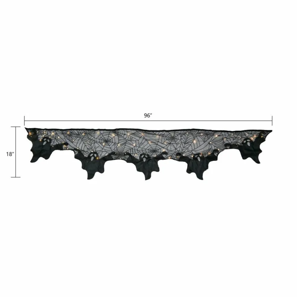 96" Spiderweb & Ghosts LED Lighted Mantel Scarf by Ashland®