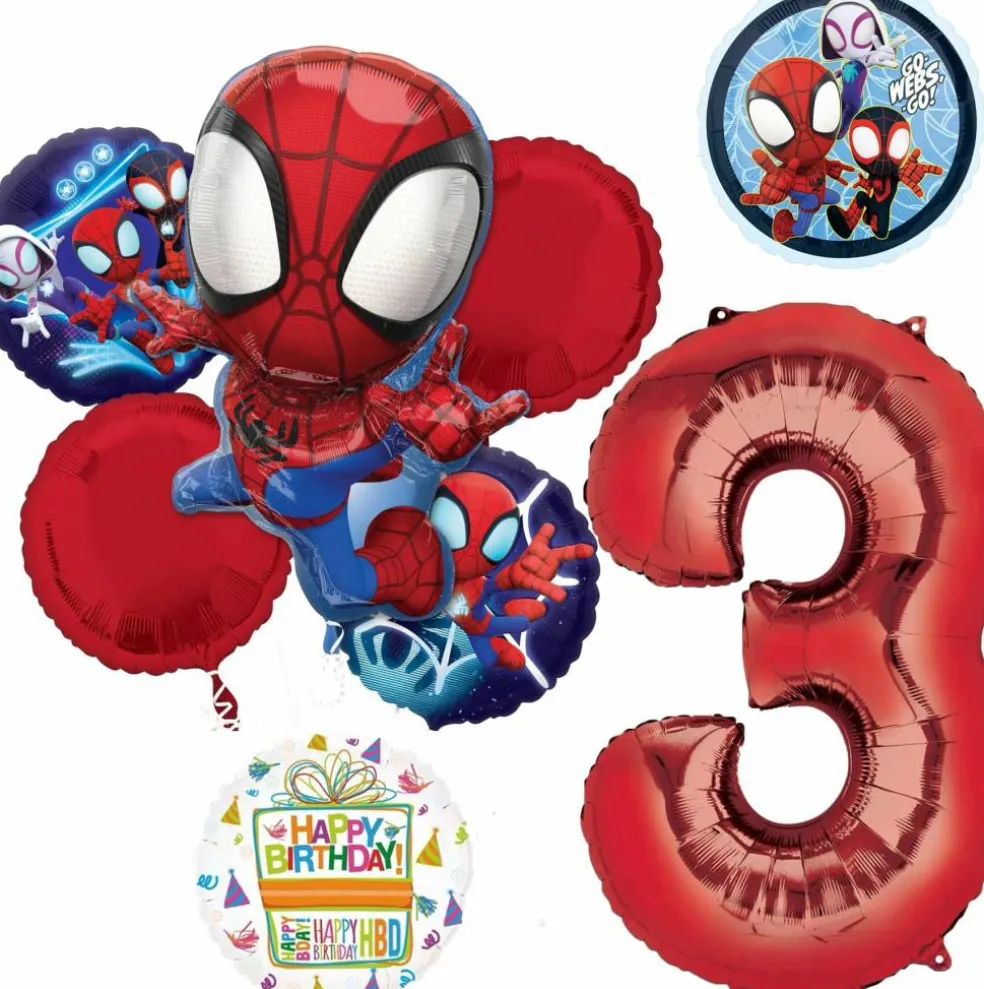 Spidey and Friends Birthday 8-Piece Foil Balloon Bouquet