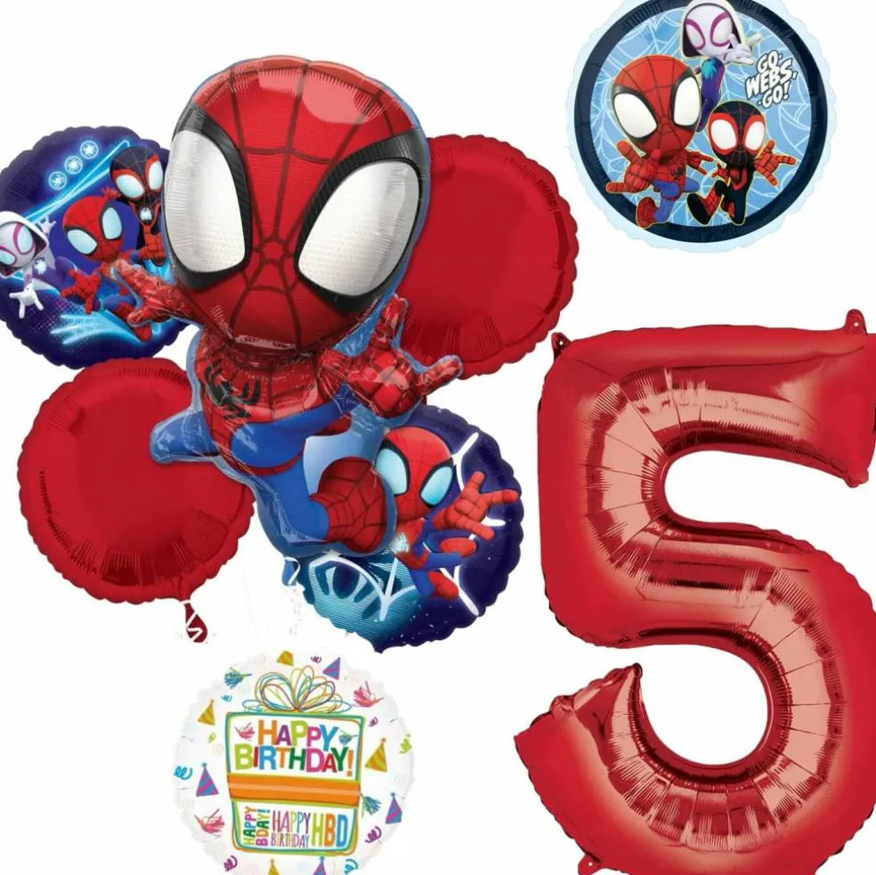 Spidey and Friends Birthday 8-Piece Foil Balloon Bouquet