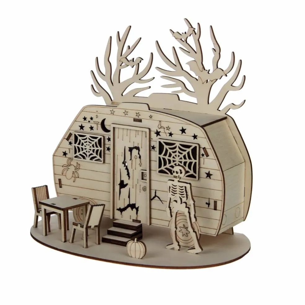 8" Spooky Trailer DIY LED Wood Décor by Make Market®