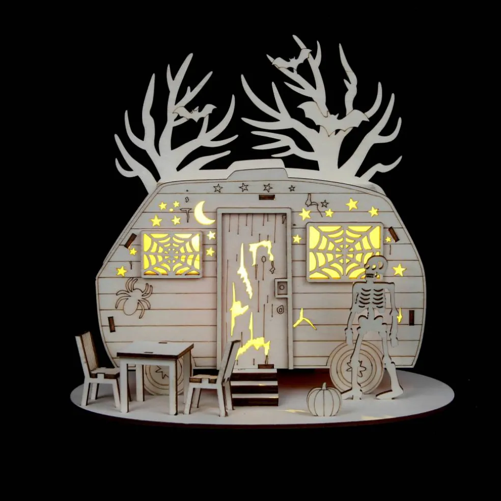 8" Spooky Trailer DIY LED Wood Décor by Make Market®