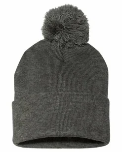 Sportsman Pom Pom Cuffed Acrylic Beanie Winter Hat Free Shipping