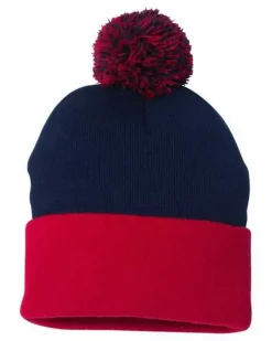 Sportsman Pom Pom Cuffed Acrylic Beanie Winter Hat Free Shipping