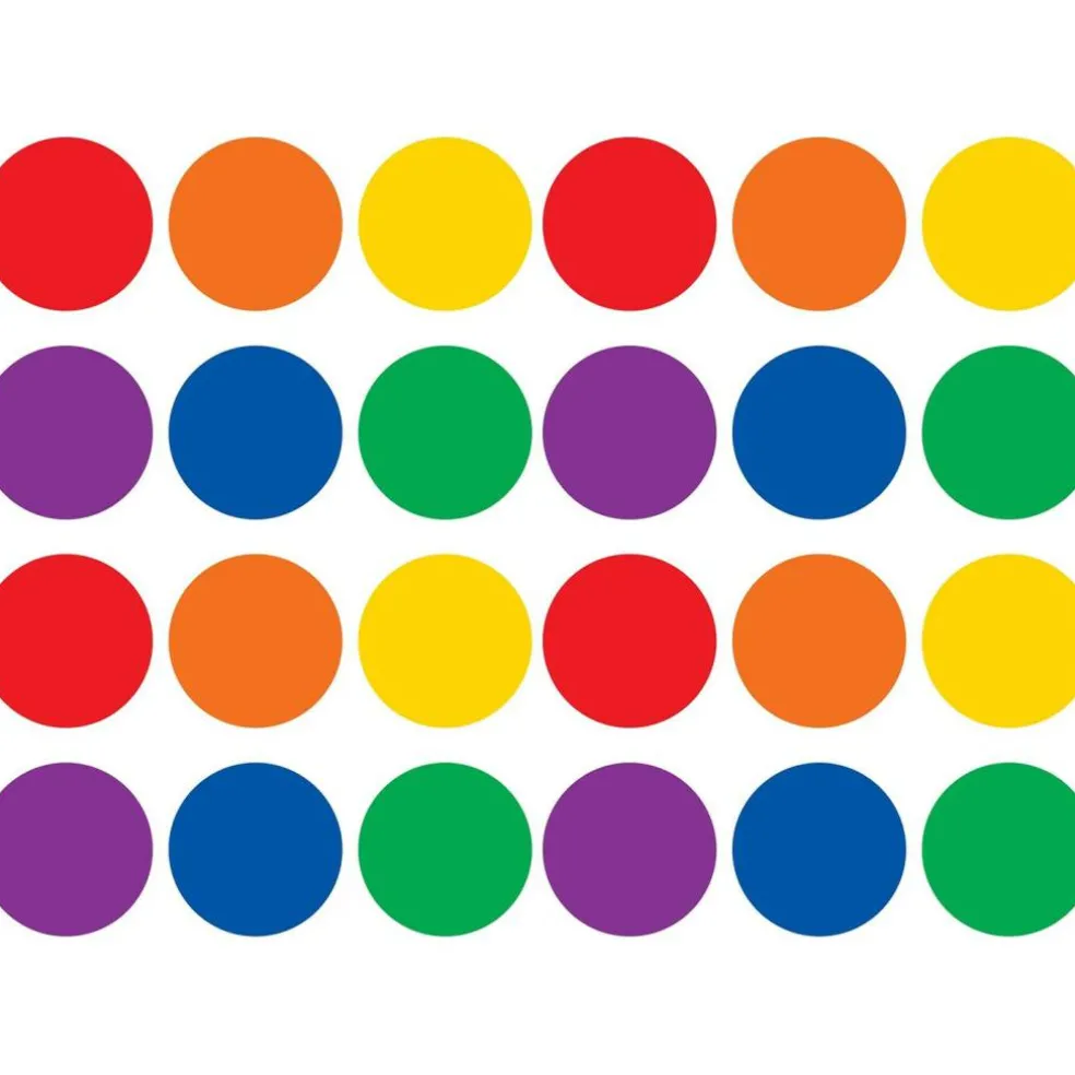 Spot On® Dry-Erase Desktop Writing Spots Colorful Circles - 4", 12 Per Pack, 2 Packs