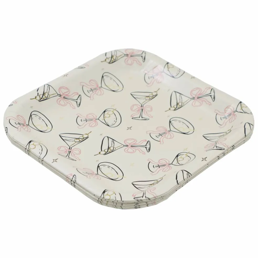 7" Square Martinis Snack Plates by Celebrate It™
