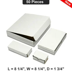Square Packaging Box 8 1/4x8 1/4x1 3/4 Inch Durable Corrugated Cardboard Box