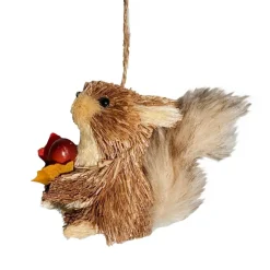 4" Squirrel with Leaf Decorative Natural Ornament by Ashland®